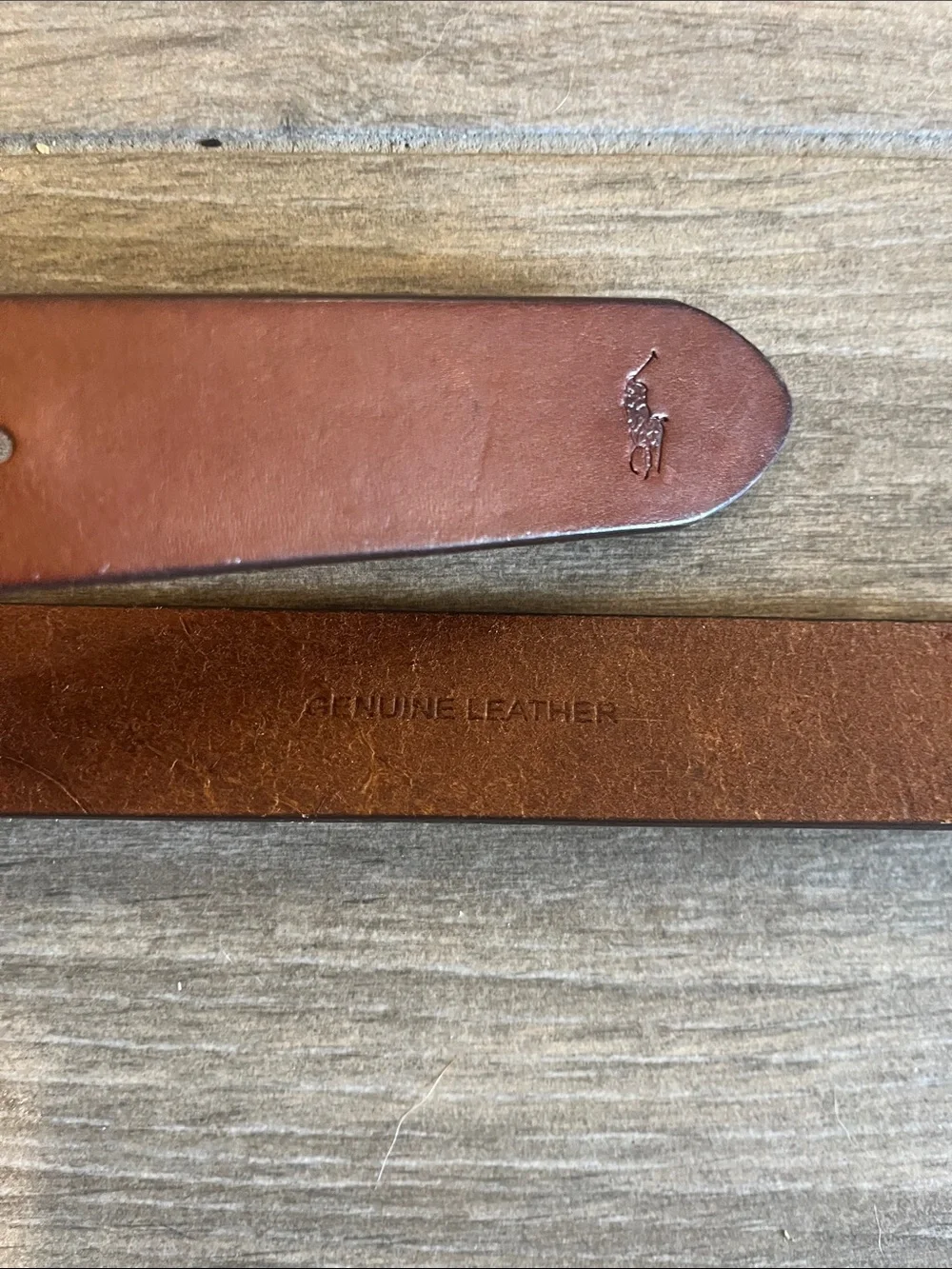 Polo by Ralph Lauren Chestnut Brown Leather Belt with Silver Buckle